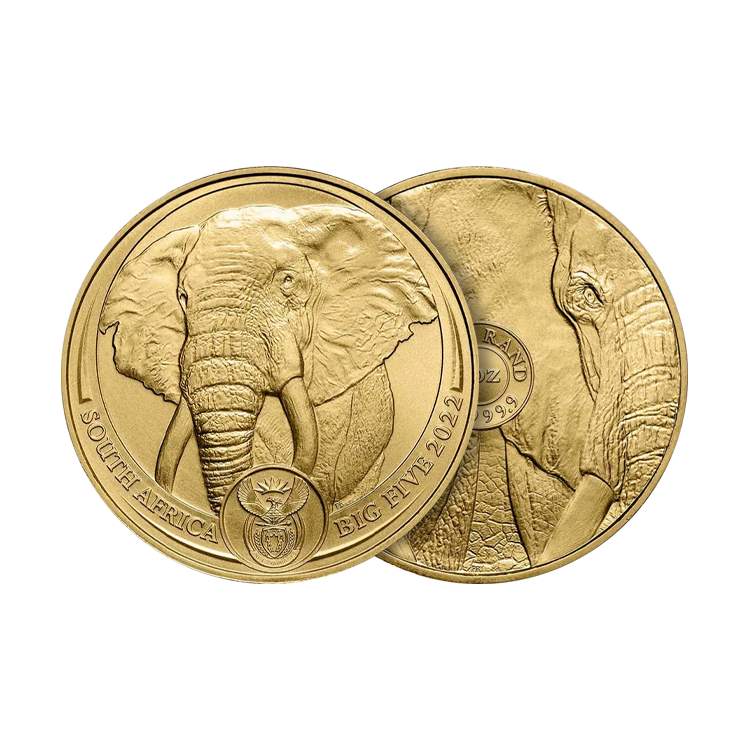 1 troy ounce gouden munt Big Five Olifant perspectief 1