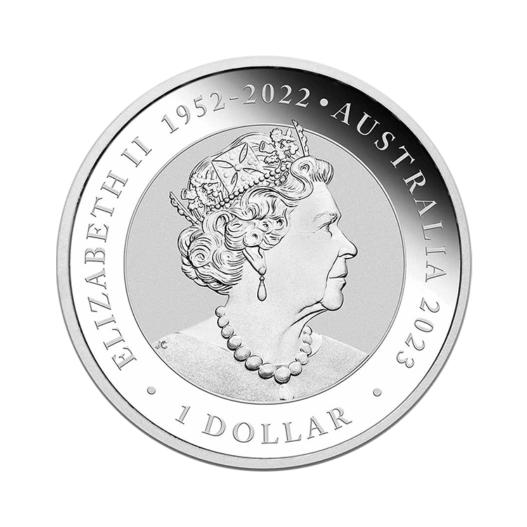 1 troy ounce zilveren Australian Swan munt 2023 achterkant