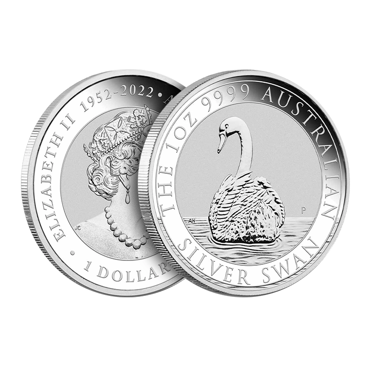 1 troy ounce zilveren Australian Swan munt 2023 perspectief 2