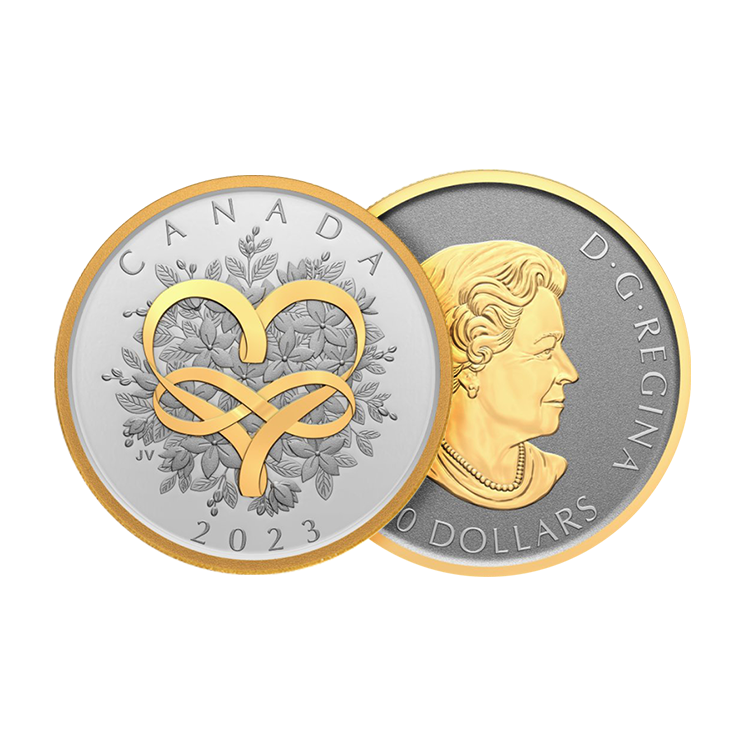 1 troy ounce silver Celebrate Love coin 2023 proof angle 1