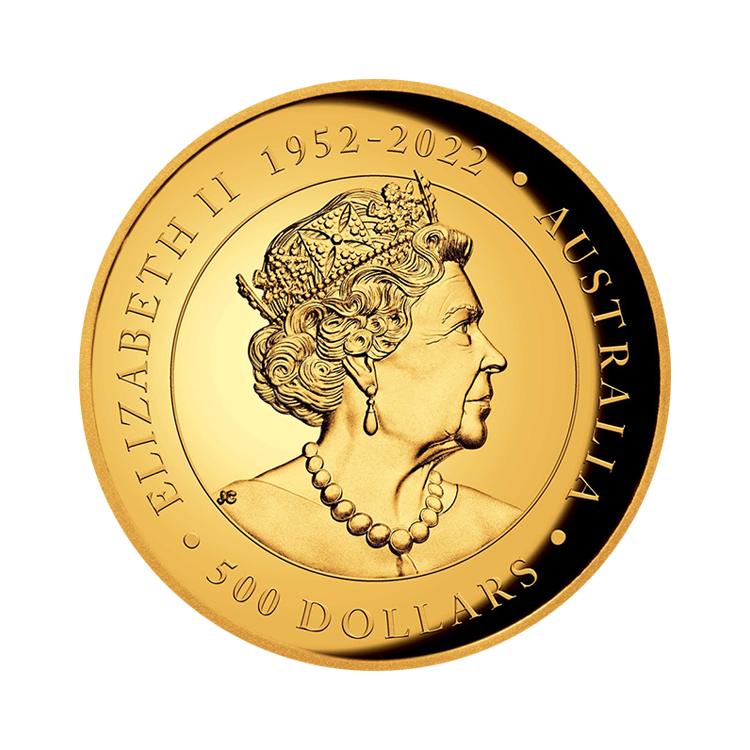 5 troy ounce gold coin Kookaburra proof 2023 back