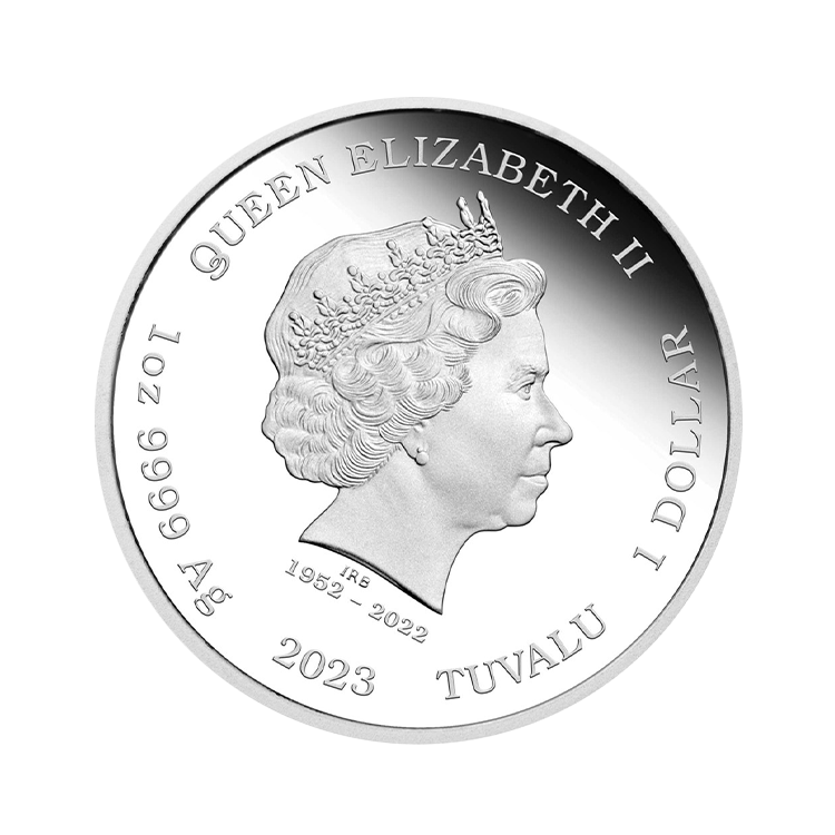 1 troy ounce zilveren munt James Bond 2023 proof achterkant