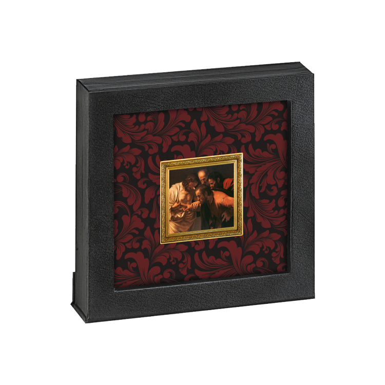 1 troy ounce zilveren munt Treasures of World Painting - Saint Thomas 2022 proof perspectief 2