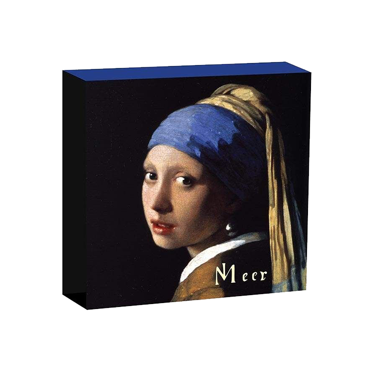 1 troy ounce zilveren munt Girl with a Pearl 2022 proof perspectief 2