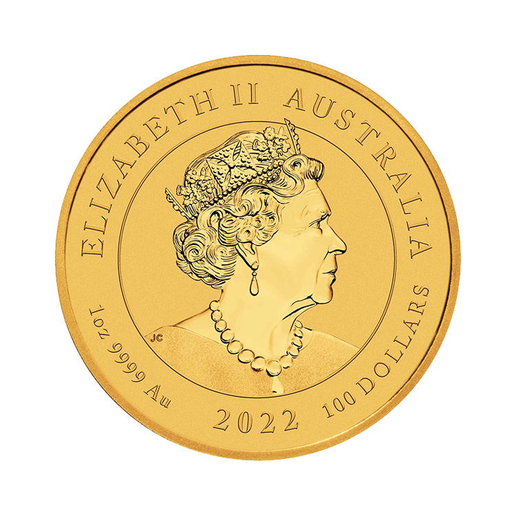 1 troy ounce gold Single Dragon coin 2022 back