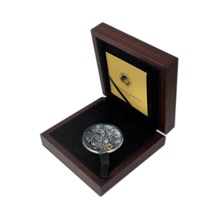 3 troy ounce zilveren munt Zhang Fei antieke afwerking 2020 perspectief 2