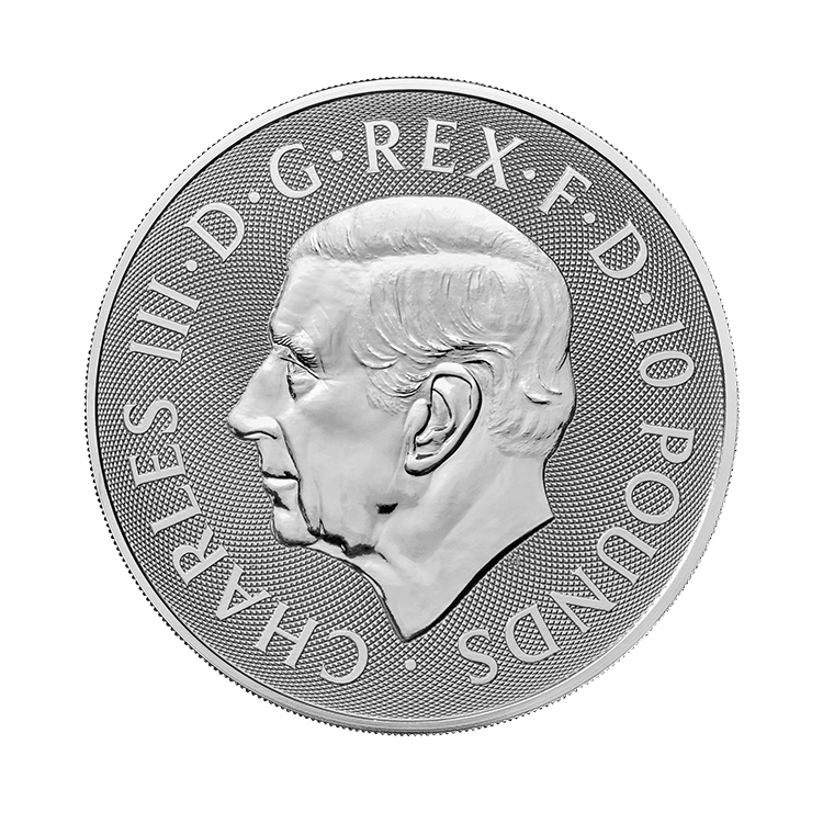 10 troy ounce zilveren munt Tudor Beasts Bull of Clarence 2023 achterkant