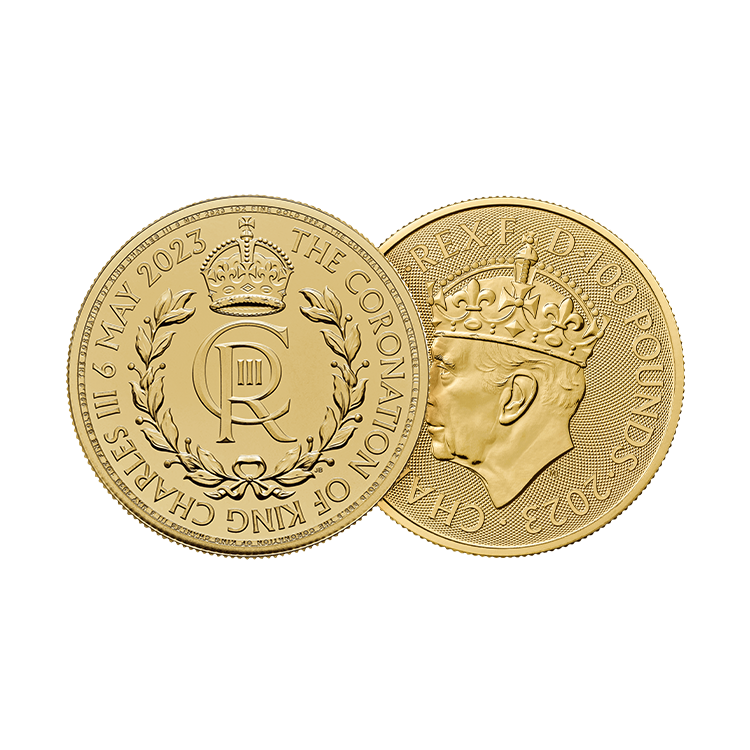 1 troy ounce gouden Coronation King Charles III munt 2023 perspectief 1