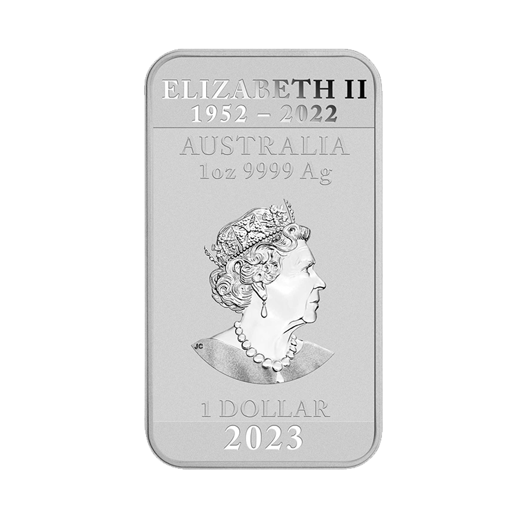 1 troy ounce silver coinbar Rectangular Dragon 2023 back