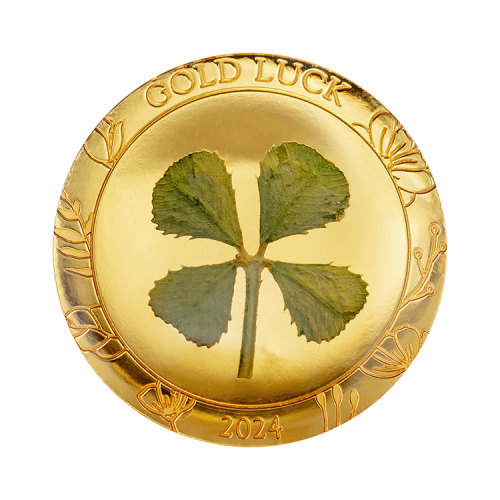 1 gram gouden munt klavertje vier 2024 proof voorkant