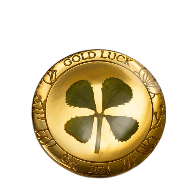 1 gram gouden munt klavertje vier 2024 proof perspectief 2
