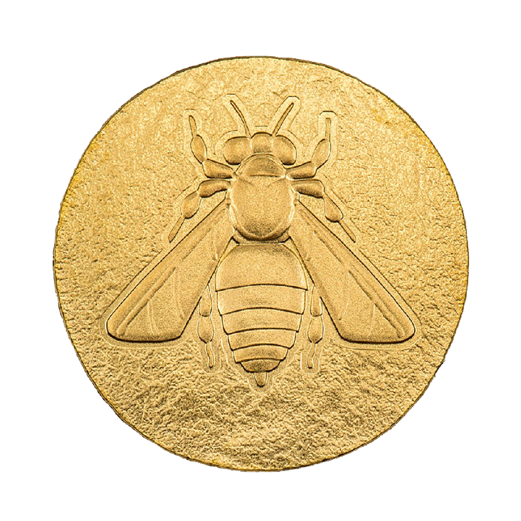 0.5 gram golden coin Honey Bee, Ephesos 2023 front