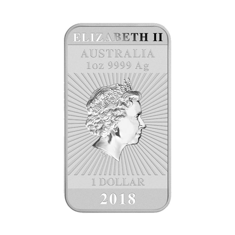 1 troy ounce silver coin bar Rectagular Dragon 2018 back