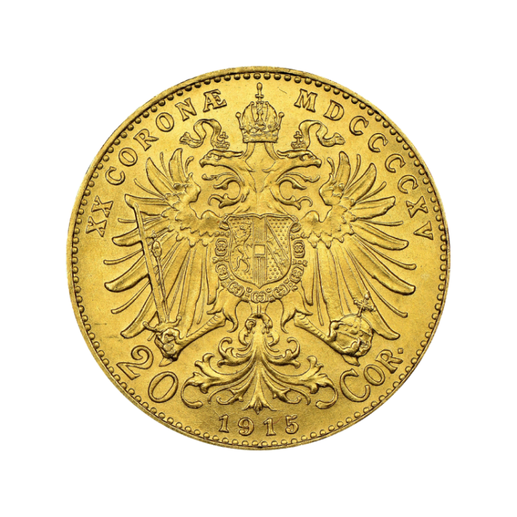 Oostenrijkse gouden 20 Coronas munt voorkant