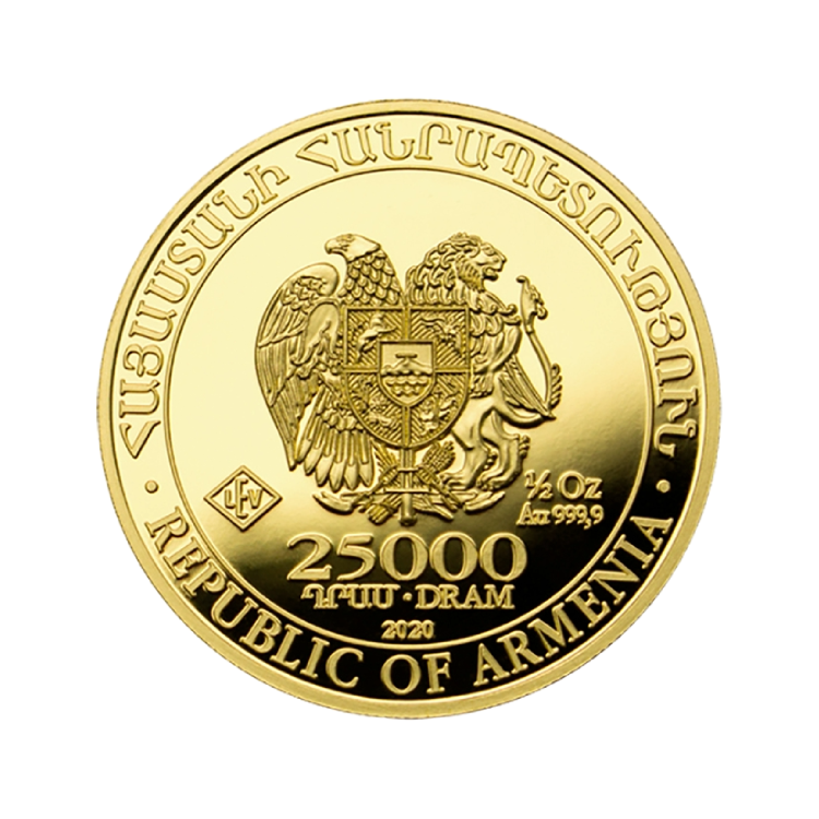 1/2 troy ounce gouden Noah's Ark munt met certificaat achterkant