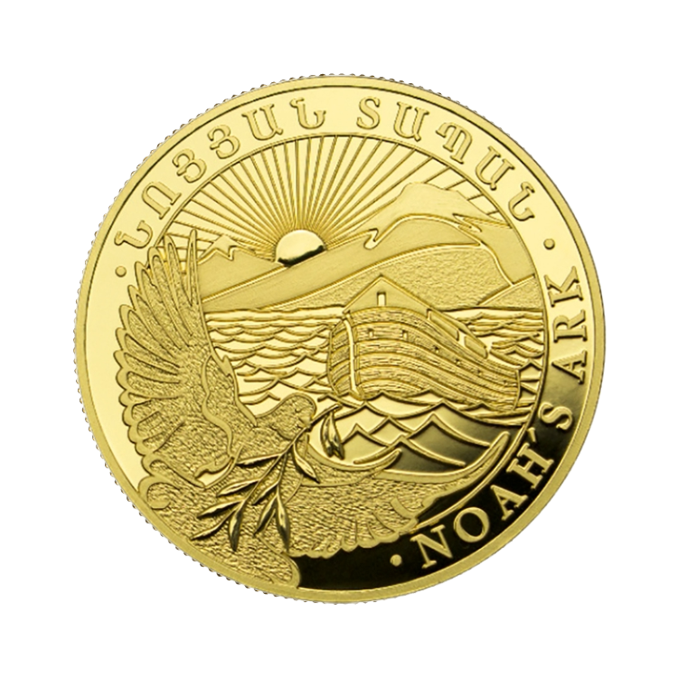 1/4 troy ounce gouden Noah's Ark munt voorkant
