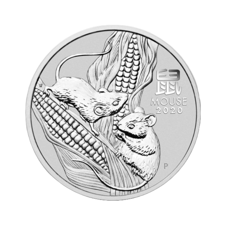 1/2 troy ounce silver Lunar coin front
