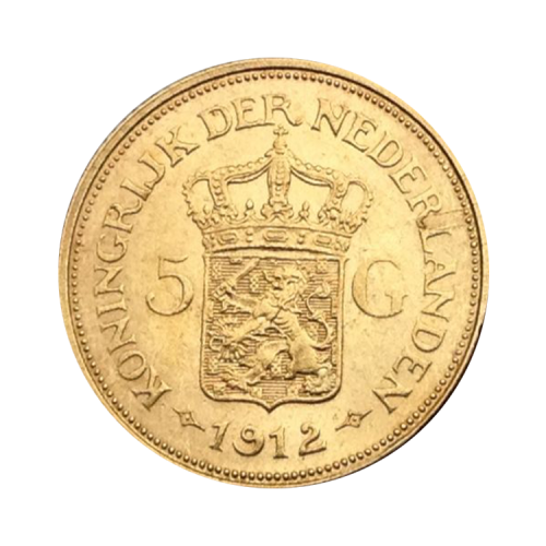 Dutch gold five guilder coin