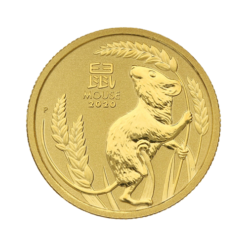 1/10 troy ounce gouden Lunar munt voorkant