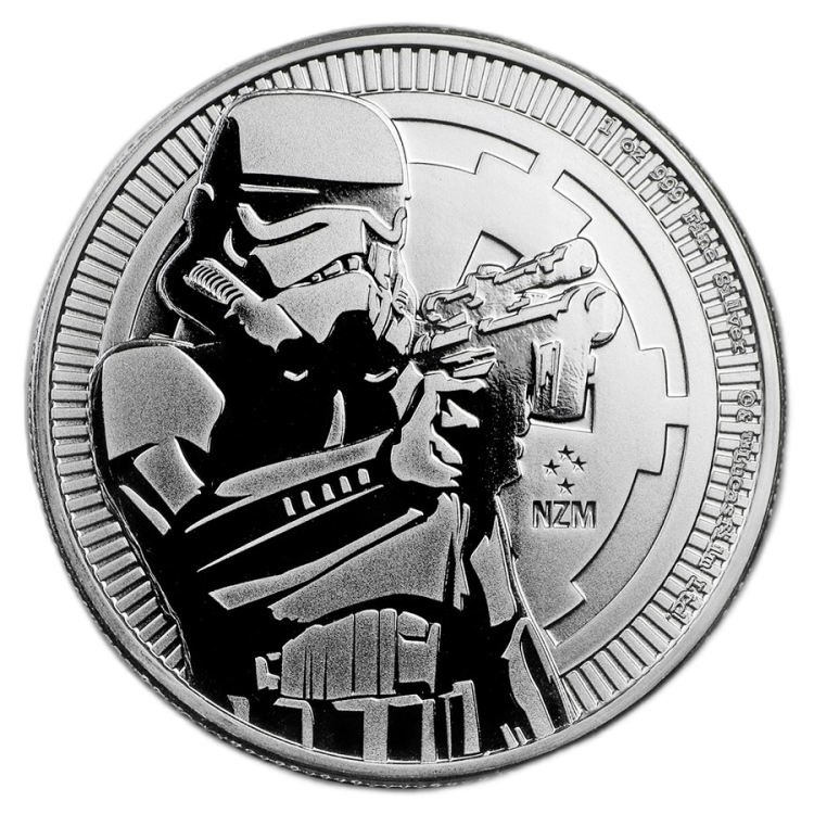 1 Troy ounce zilveren munt Star Wars Stormtrooper 2018 voorkant