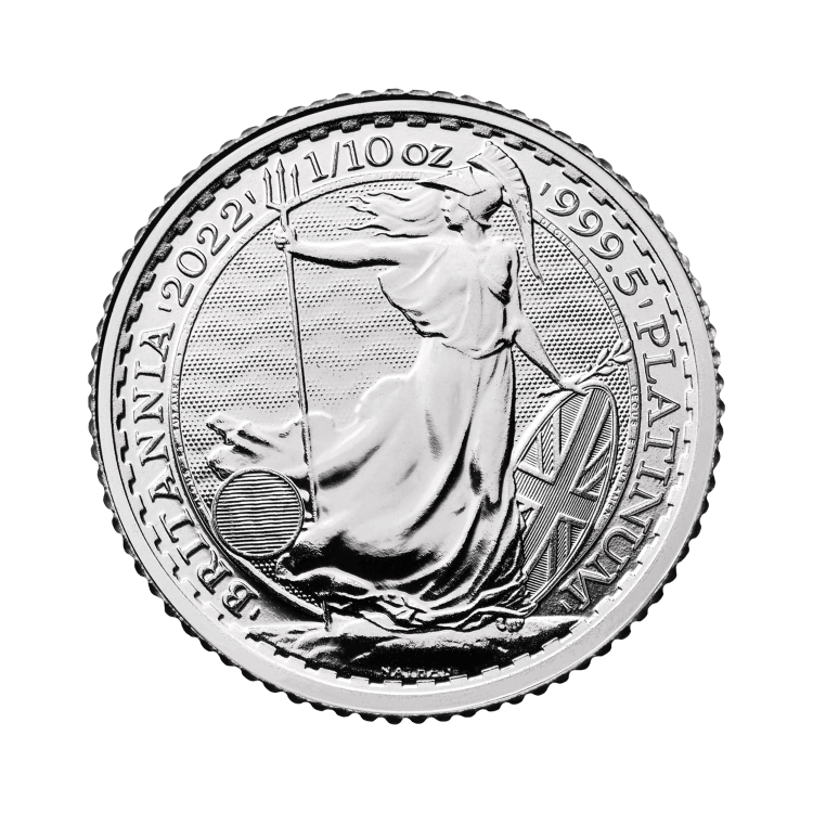 1/10 troy ounce platina Britannia munt voorkant