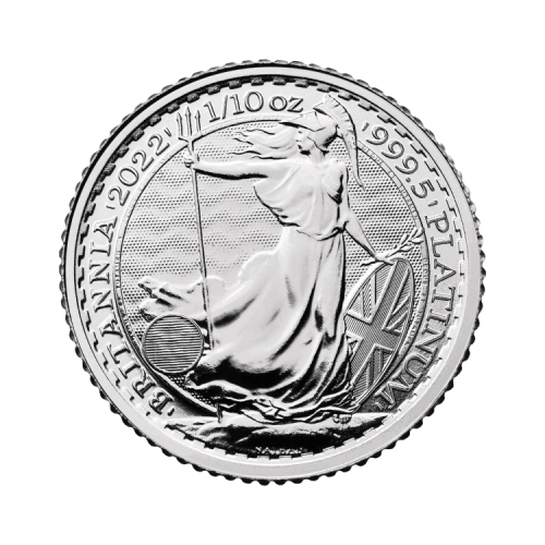 1/10 troy ounce platina Britannia munt voorkant