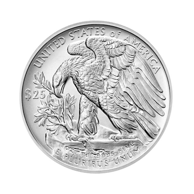 1 troy ounce palladium American Eagle munt voorkant