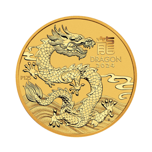 1/4 troy ounce gold coin Lunar 2024 front