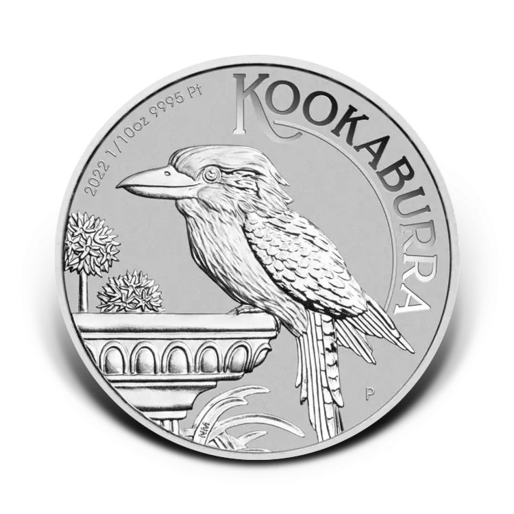 Kookaburra 1/10 troy ounce platina munt 2022 perspectief 1