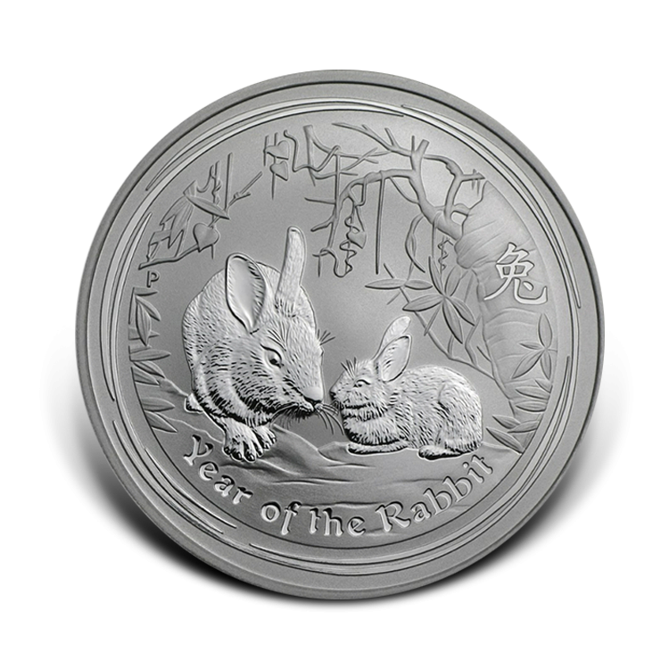 Zeldzaam: 1 troy ounce zilver Lunar Series II - Jaar van het konijn 2011 achterkant