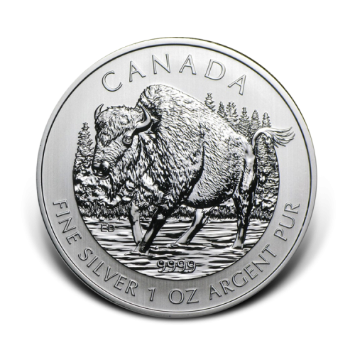 1 troy ounce silver Canada Wildlife Bizon coin 2013 front