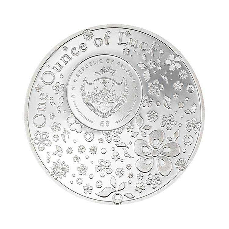 1 troy ounce zilveren munt klavertje vier 2024 proof achterkant
