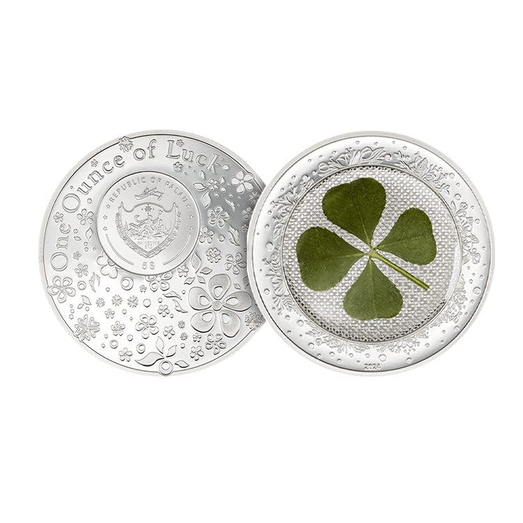 1 troy ounce zilveren munt klavertje vier 2024 proof perspectief 1