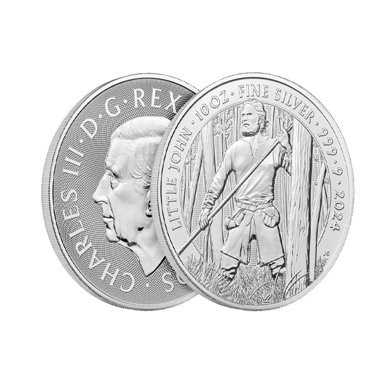 10 troy ounce zilveren Little John munt 2024 perspectief 2