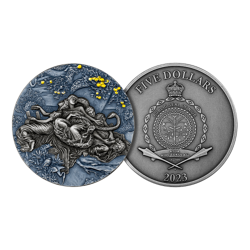 2 troy ounce zilveren munt Tuin der Hesperiden 2023 voorkant