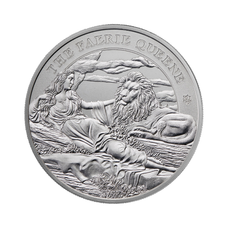 2024 ウナ＆ライオン 1オンスカードThe Faerie Queene 1 troy ounce silver coin St Helena Faerie Queene - Una and the