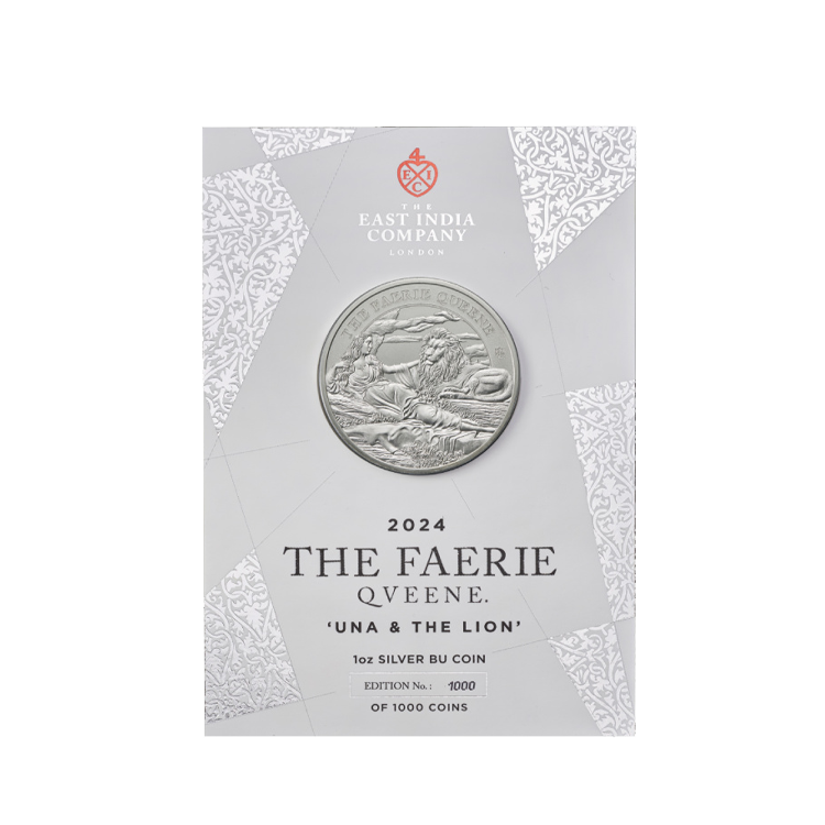 2024 ウナ＆ライオン 1オンスカードThe Faerie Queene 1-troy-ounce-zilveren-munt-st-