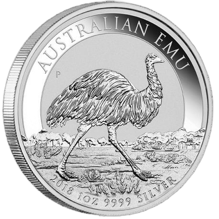 1 Troy ounce silver coin Emu 2018 front