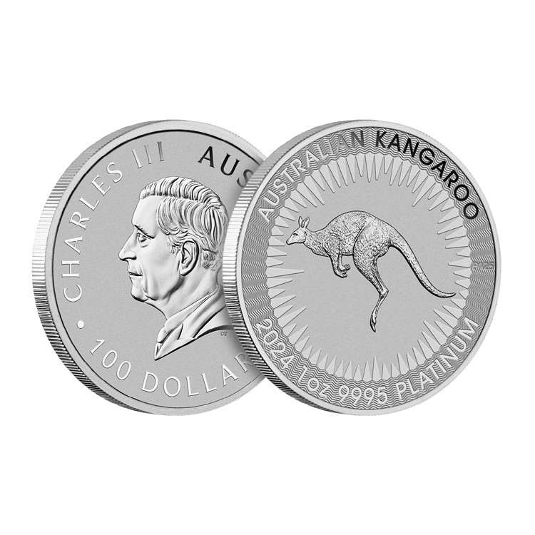 1 troy ounce platinum coin Kangaroo 2025 angle 1
