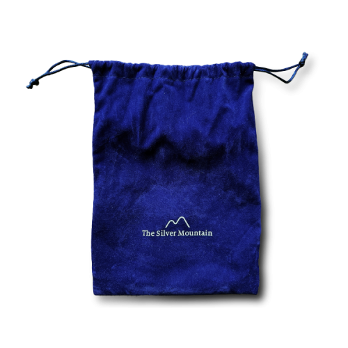 Velvet pouch - large - The Silver Mountain front