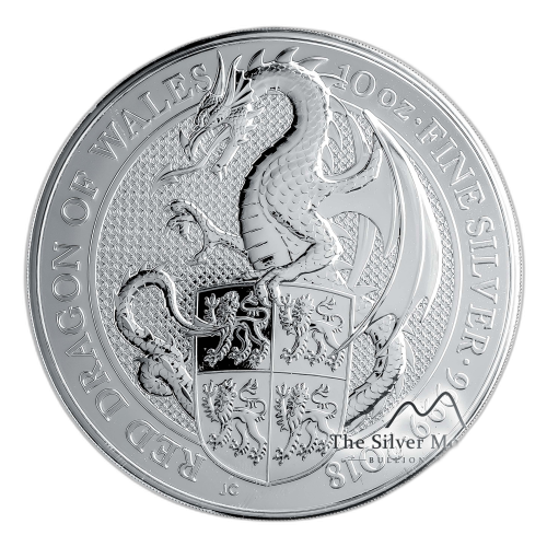10 Troy ounce silver coin Queens Beasts Dragon front