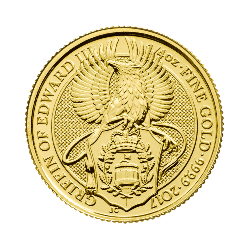 1/4 Troy ounce gold coin Queens Beasts Griffin 2017 front