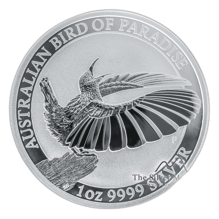 1 Troy ounce zilveren munt Birds of Paradise - Victoria’s Riflebird voorkant