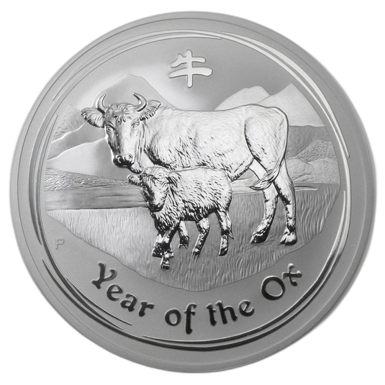 10 Troy ounce zilveren munt Lunar 2009 voorkant