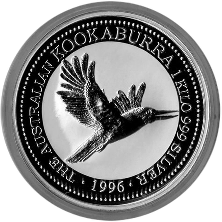 1 Kilo Kookaburra silver coin 1996 front