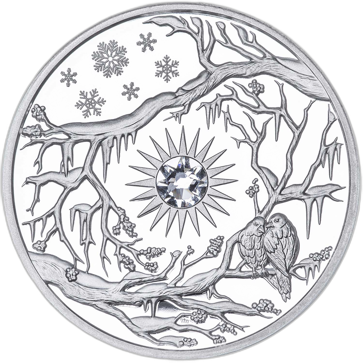 2 Troy ounce zilveren munt Niue Winter 2017 voorkant