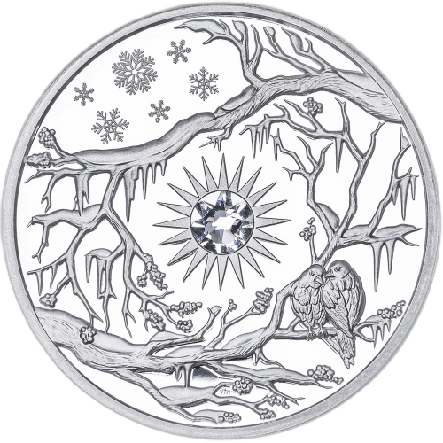 2 Troy ounce zilveren munt Niue Winter 2017 voorkant