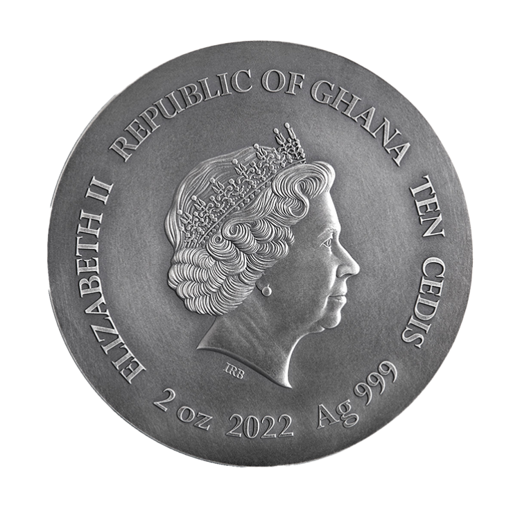 2 troy ounce zilveren munt American Eagle antieke afwerking 2022 achterkant