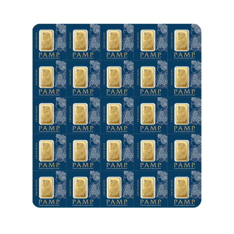 25x 1 gram gold bar Pamp Suisse