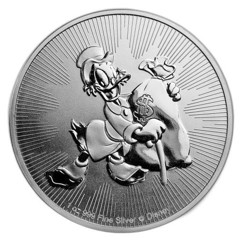 1 Troy ounce silver coin Scrooge McDuck 2018 front